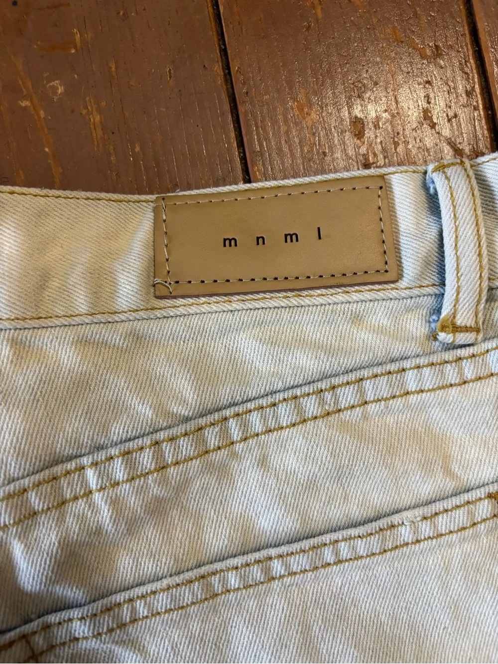 MNML Jeans Retro Ocean Waves Mountain Art Washed Denim Pants